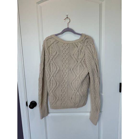 J.Crew Fisherman's Henley Sweater Cream - Picture 2 of 5